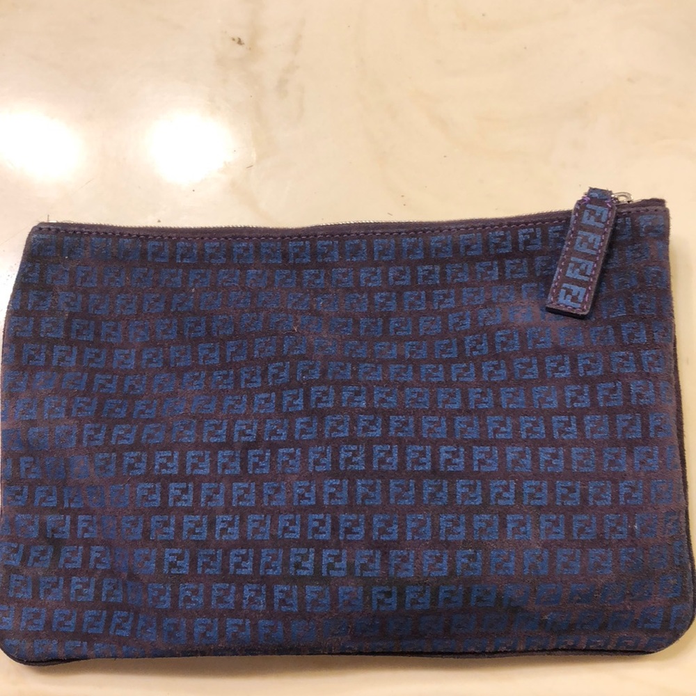 Fendi Blue & Purple Zucca Pouch